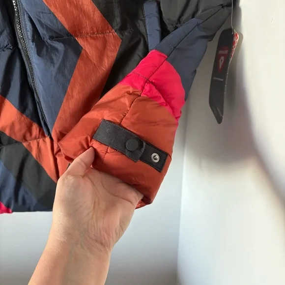 Free People Puffer Vest In a bubble Printed Vest Colorblock Print Size S NWT - Picture 14 of 17